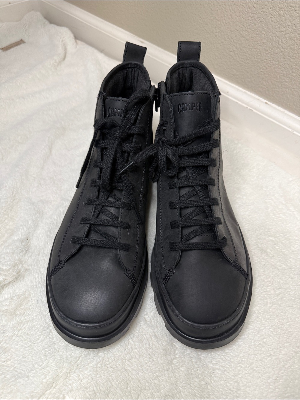 Camper Brutus Black Leather Lace-Up Ankle Boots  - Sz 11/44, NWOB - Picture 7 of 15